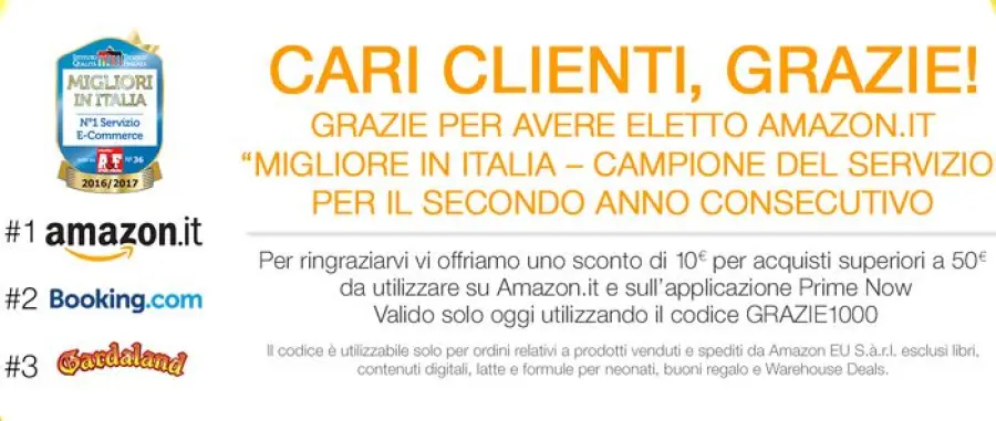 Offerte Amazon oggi 4 novembre 2016: buono sconto da 10 euro per tutti, codice e come utilizzarlo